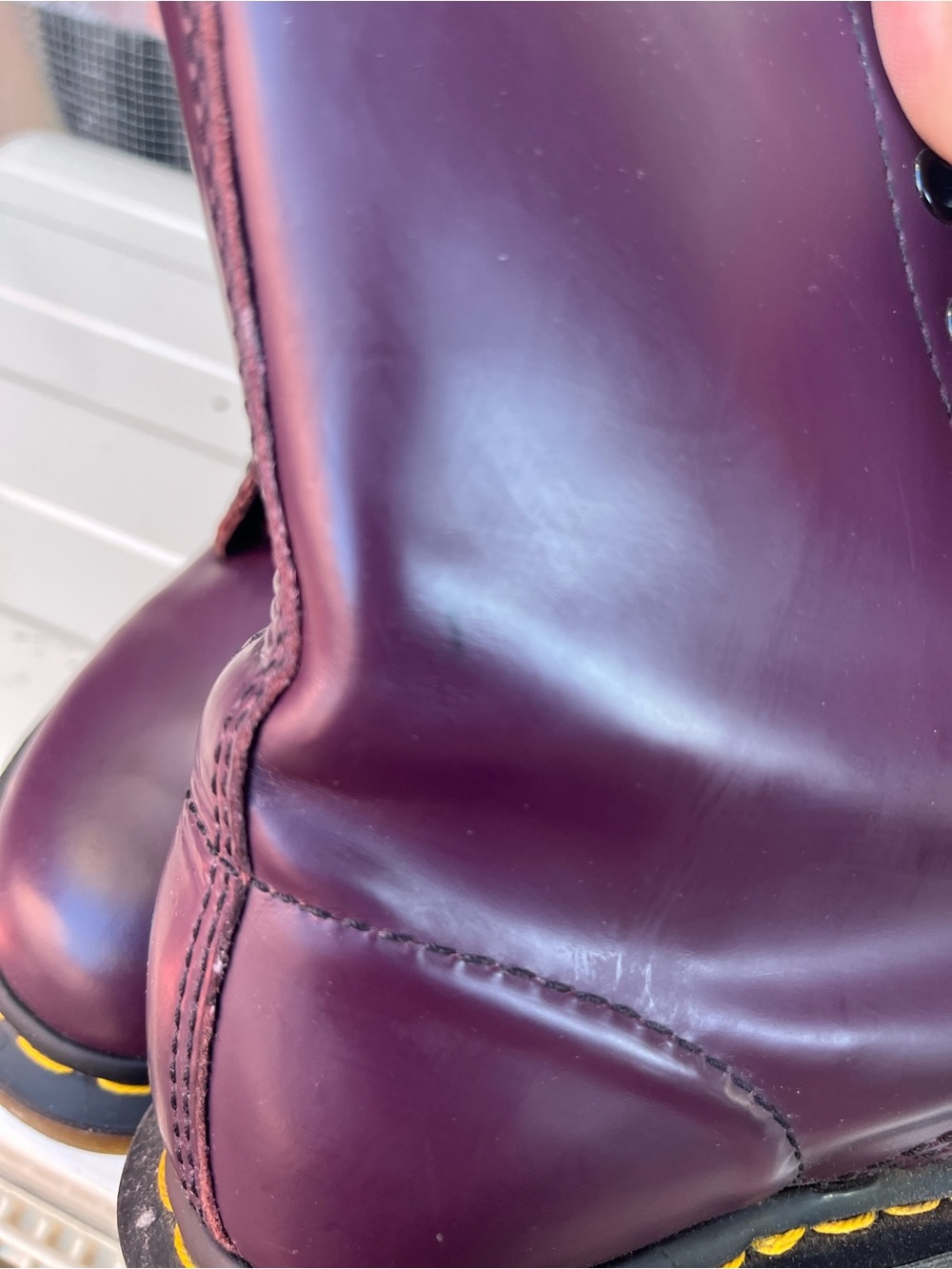 Dr. Martens 11821 plum Leather Combat Boots Women's AirWair Size 7 - Picture 8 of 8